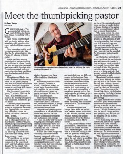 Meet the Thumbpicking Pastor (Tallahassee Democrat)